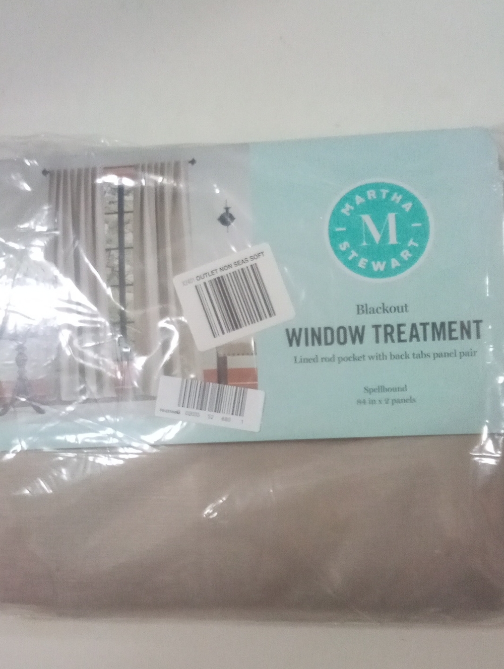 Martha Stewart Blackout Window Curtain Panel Pair Rod Pocket 84" NWT $95